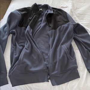 Gray zip up fleece lightweight jacket